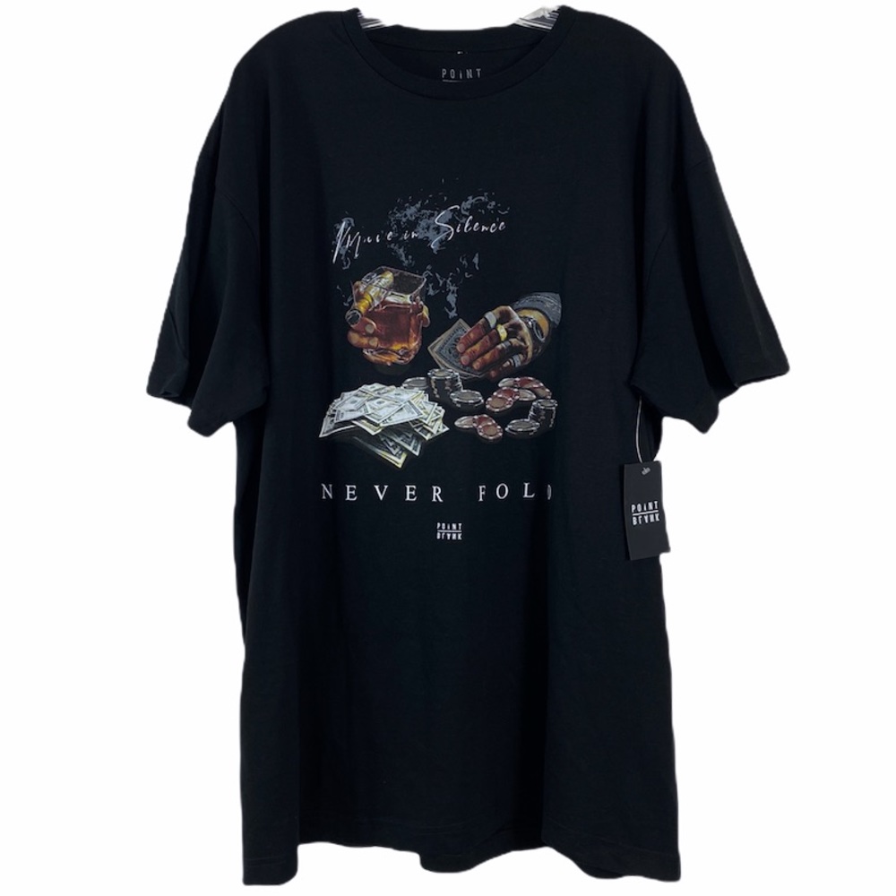 Point Blank Never Fold Black T-Shirt Size 2XL